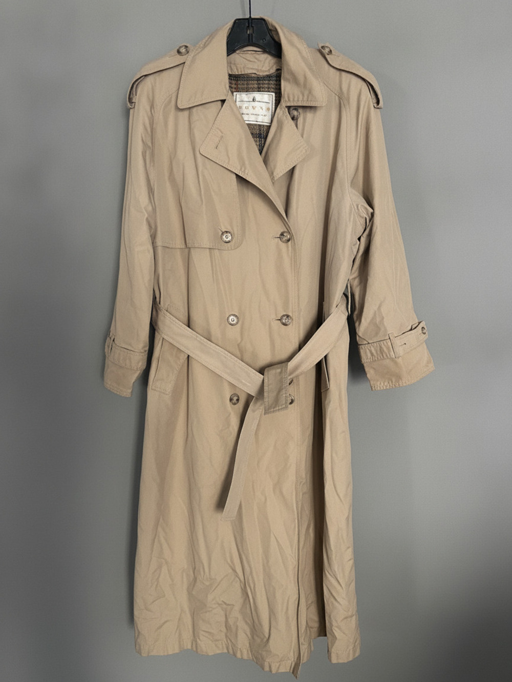 Vintage Towne London Fog Trench Coat Women’s 14 Reg Beige Belted Preppy Classic - Picture 2 of 9